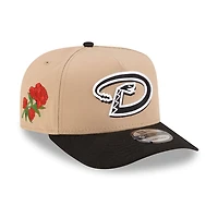 Arizona Diamondbacks Camel Brown and Black with Red Rose Side Patch New Era 9FIFTY A-Frame Snapback Hat