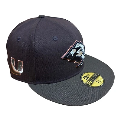 Utah Mammoth Burnt Wood and Walnut 2Tone "U" Tusk Patch Mountain Blue UV New Era 59FIFTY Fitted Hat