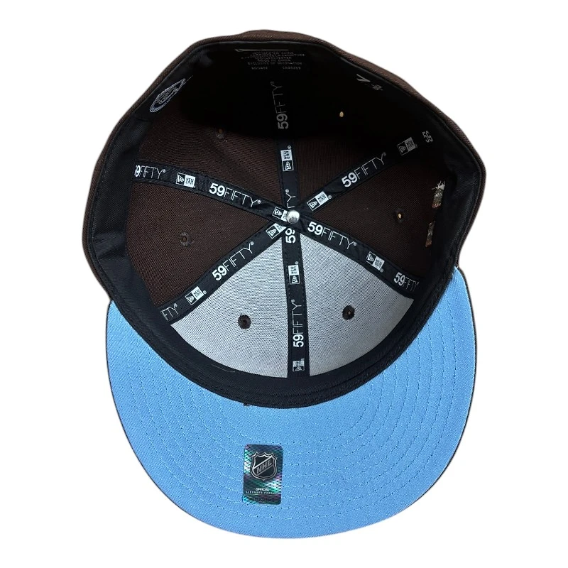 Utah Mammoth Burnt Wood and Walnut 2Tone "U" Tusk Patch Mountain Blue UV New Era 59FIFTY Fitted Hat