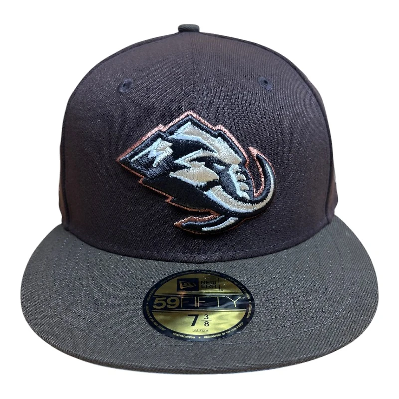 Utah Mammoth Burnt Wood and Walnut 2Tone "U" Tusk Patch Mountain Blue UV New Era 59FIFTY Fitted Hat
