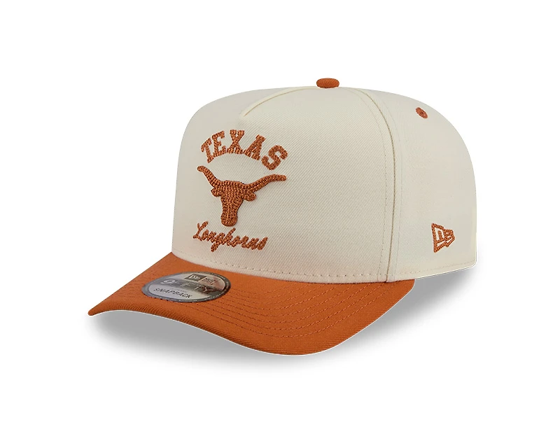 Texas Longhorns Chrome and Burnt Orange Arched New Era 9FIFTY A-Frame Snapback Hat