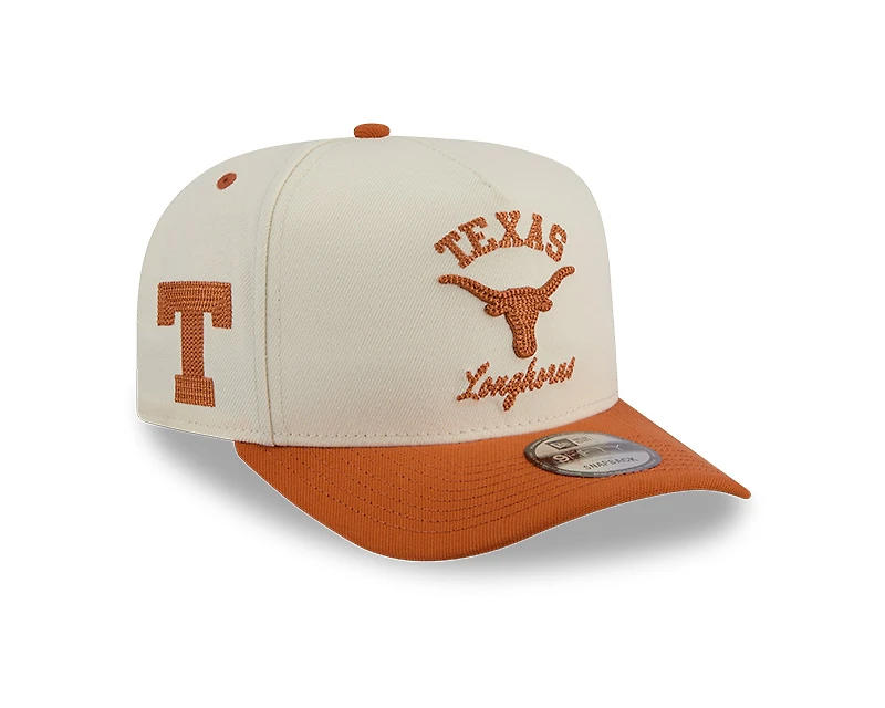 Texas Longhorns Chrome and Burnt Orange Arched New Era 9FIFTY A-Frame Snapback Hat