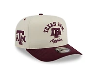 Texas A&M Aggies Chrome and Maroon Arched New Era 9FIFTY A-Frame Snapback Hat