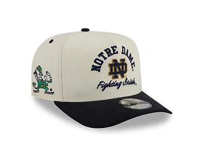Notre Dame Fighting Irish Chrome and Navy Arched New Era 9FIFTY A-Frame Snapback Hat