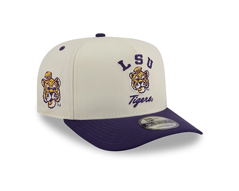LSU Tigers Chrome and Purple Arched New Era 9FIFTY A-Frame Snapback Hat