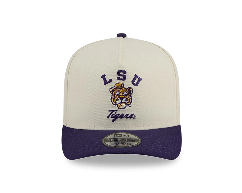 LSU Tigers Chrome and Purple Arched New Era 9FIFTY A-Frame Snapback Hat