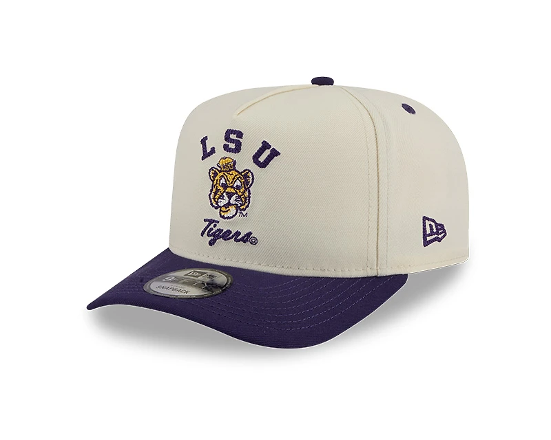 LSU Tigers Chrome and Purple Arched New Era 9FIFTY A-Frame Snapback Hat