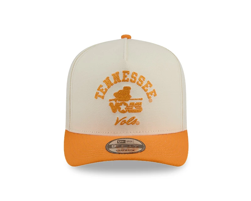 Tennessee Volunteers Chrome and Orange Arched New Era 9FIFTY A-Frame Snapback Hat