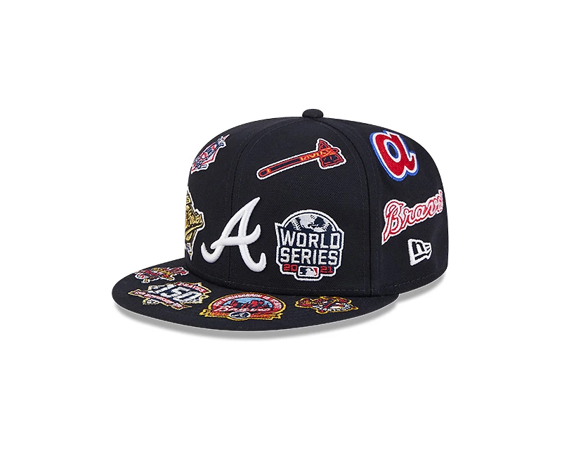 Atlanta Braves Patches All Over New Era 59FIFTY Fitted Hat