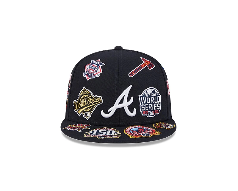 Atlanta Braves Patches All Over New Era 59FIFTY Fitted Hat