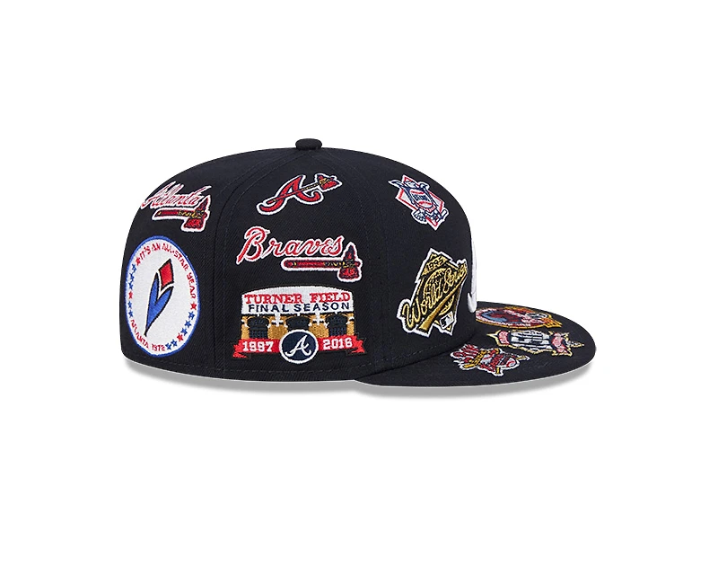 Atlanta Braves Patches All Over New Era 59FIFTY Fitted Hat