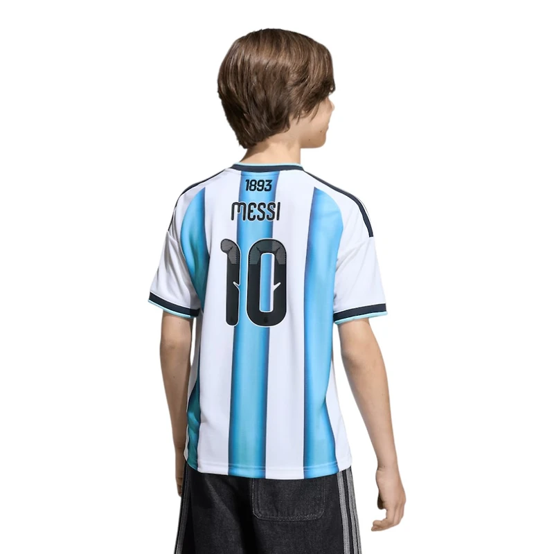 Youth Argentina National Team Lionel Messi 2026 FIFA X World Cup Home White Adidas Jersey