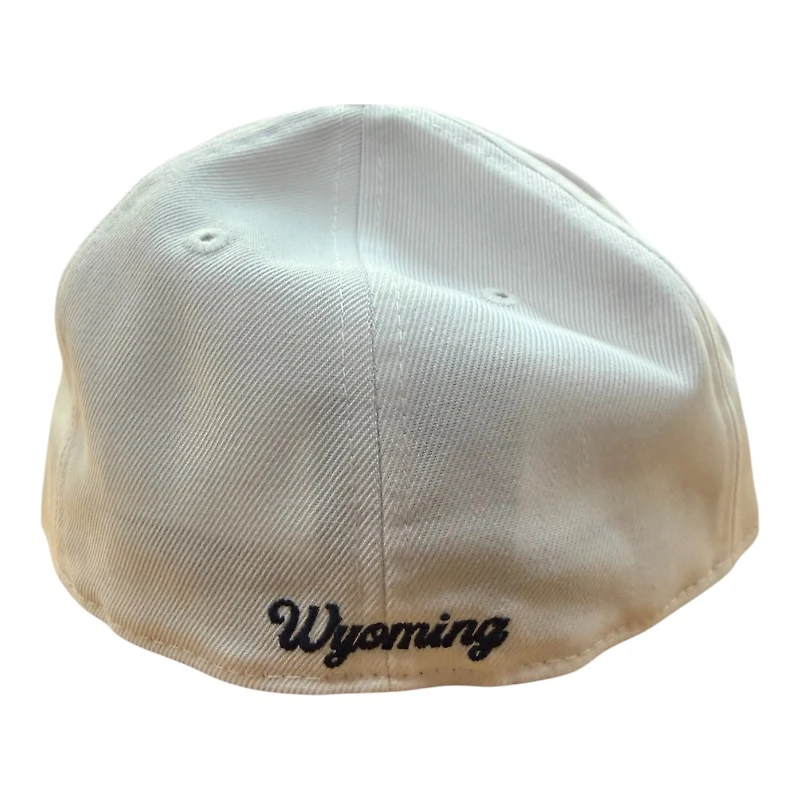 Wyoming Cowboys White and Navy New Era 59FIFTY Fitted Hat