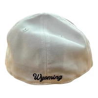Wyoming Cowboys White and Navy New Era 59FIFTY Fitted Hat