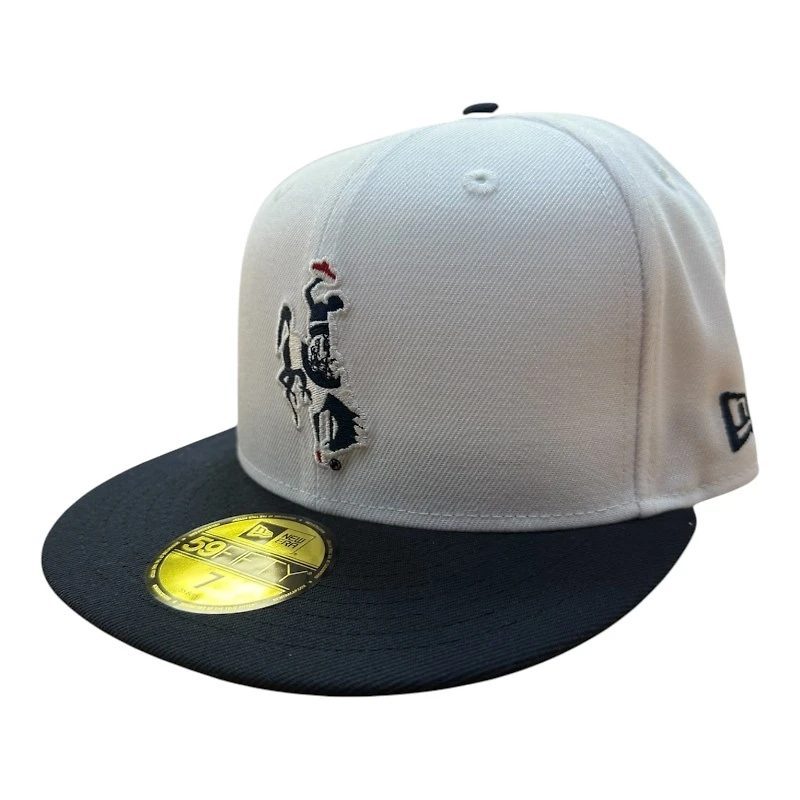 Wyoming Cowboys White and Navy New Era 59FIFTY Fitted Hat