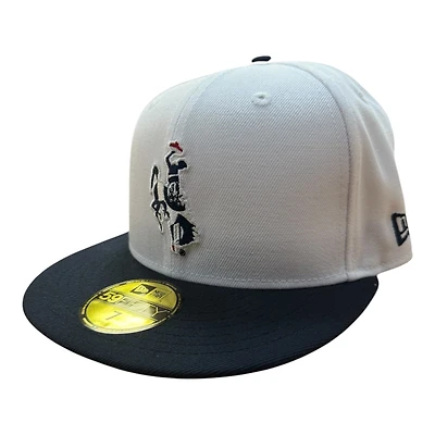Wyoming Cowboys White and Navy New Era 59FIFTY Fitted Hat