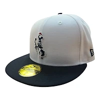 Wyoming Cowboys White and Navy New Era 59FIFTY Fitted Hat