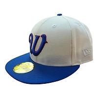 Wyoming Cowboys Chrome and Royal Script W New Era 59FIFTY Fitted Hat