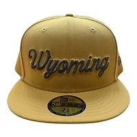 Wyoming Cowboys Panama Tan Script New Era 59FIFTY Fitted Hat