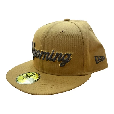 Wyoming Cowboys Panama Tan Script New Era 59FIFTY Fitted Hat