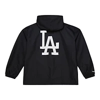 Los Angeles Dodgers Black and White Coaches Full-Snap Hooded Windbreaker Mitchell & Ness Jacket