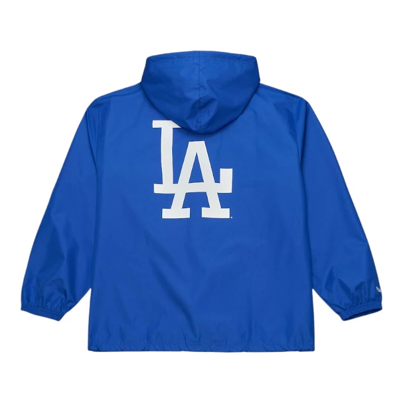 Los Angeles Dodgers Royal and White Coaches Full-Snap Hooded Windbreaker Mitchell & Ness Jacket