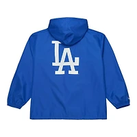 Los Angeles Dodgers Royal and White Coaches Full-Snap Hooded Windbreaker Mitchell & Ness Jacket
