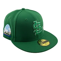 St. Louis Cardinals Green Logo White Outline "The Lou" Script Arch Side Patch UV New Era 59FIFTY Fitted Hat