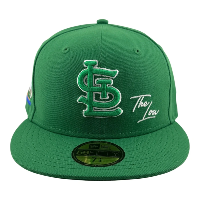 St. Louis Cardinals Green Logo White Outline "The Lou" Script Arch Side Patch UV New Era 59FIFTY Fitted Hat