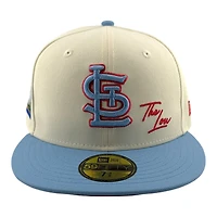 St. Louis Cardinals Chrome and Light Blue "The Lou" Script Arch Side Patch Red UV New Era 59FIFTY Fitted Hat