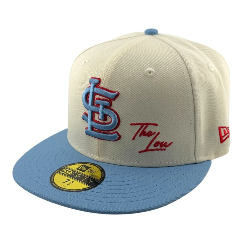 St. Louis Cardinals Chrome and Light Blue "The Lou" Script Arch Side Patch Red UV New Era 59FIFTY Fitted Hat