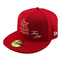 St. Louis Cardinals Red Logo White Outline with "The Lou" Script 314 Patch Arch Batterman UV New Era 59FIFTY Fitted Hat