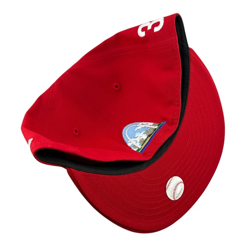 St. Louis Cardinals Red Logo White Outline with "The Lou" Script 314 Patch Arch Batterman UV New Era 59FIFTY Fitted Hat