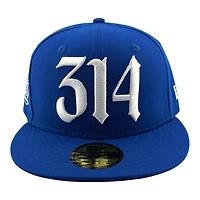 St. Louis Cardinals Royal Blue 314 Front Logo STL Side Patch Arch Batterman UV New Era 59FIFTY Fitted Hat