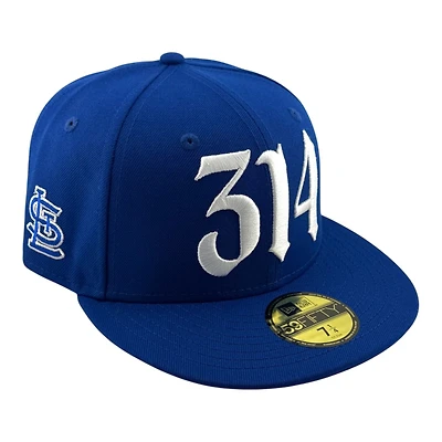 St. Louis Cardinals Royal Blue 314 Front Logo STL Side Patch Arch Batterman UV New Era 59FIFTY Fitted Hat