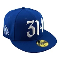 St. Louis Cardinals Royal Blue 314 Front Logo STL Side Patch Arch Batterman UV New Era 59FIFTY Fitted Hat