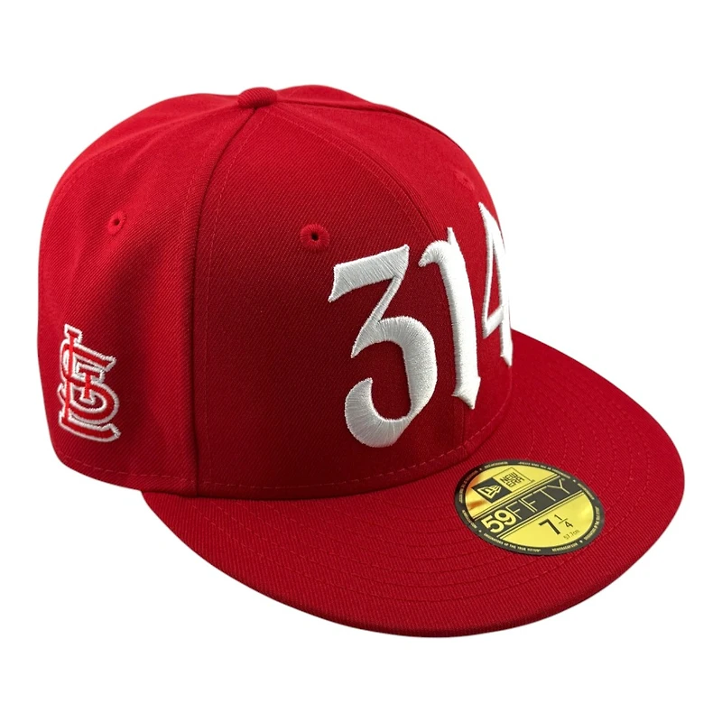 St. Louis Cardinals Red 314 Front Logo STL Side Patch Arch Batterman UV New Era 59FIFTY Fitted Hat