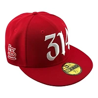 St. Louis Cardinals Red 314 Front Logo STL Side Patch Arch Batterman UV New Era 59FIFTY Fitted Hat