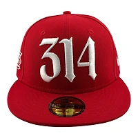 St. Louis Cardinals Red 314 Front Logo STL Side Patch Arch Batterman UV New Era 59FIFTY Fitted Hat