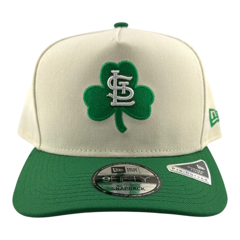St. Louis Cardinals Chrome and Green 3 Leaf Clover New Era 9FIFTY A-Frame Snapback Hat