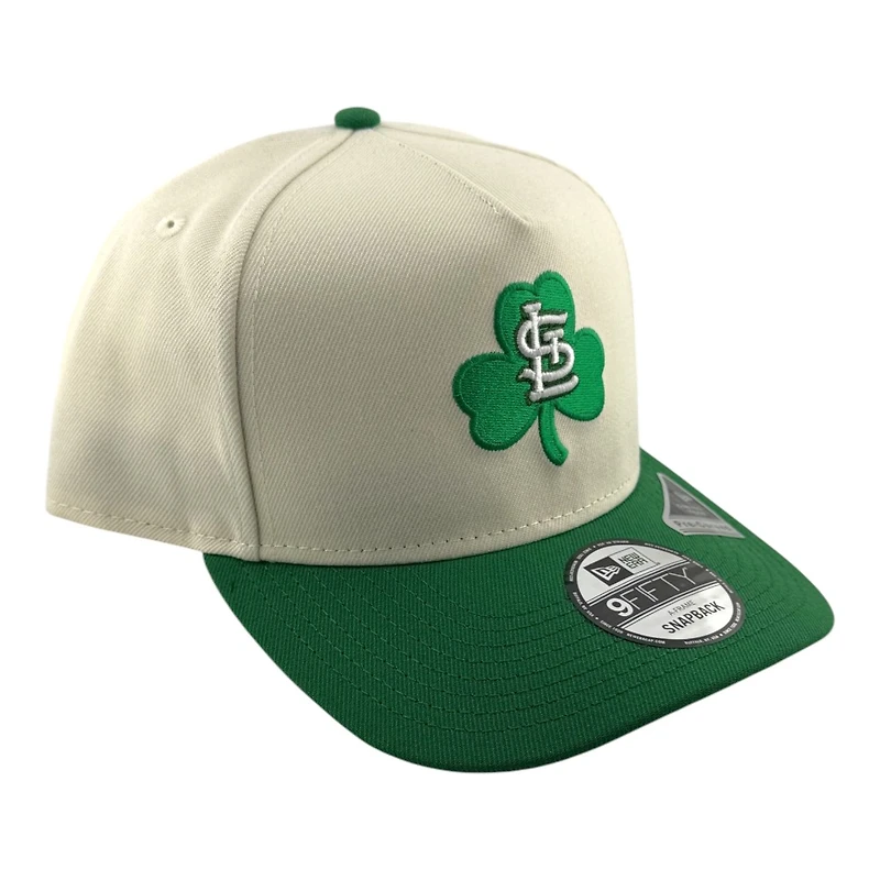 St. Louis Cardinals Chrome and Green 3 Leaf Clover New Era 9FIFTY A-Frame Snapback Hat
