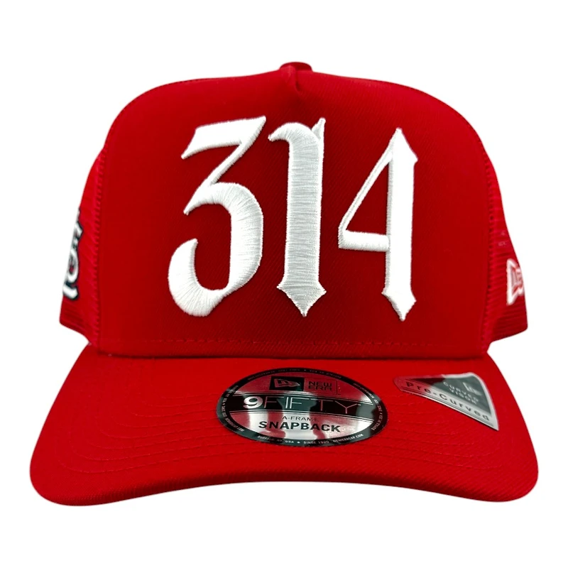 St. Louis Cardinals Red 314 Logo STL Side Patch Trucker New Era 9FIFTY A-Frame Snapback Hat