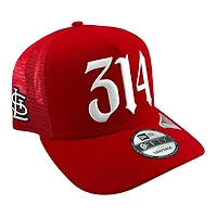 St. Louis Cardinals Red 314 Logo STL Side Patch Trucker New Era 9FIFTY A-Frame Snapback Hat