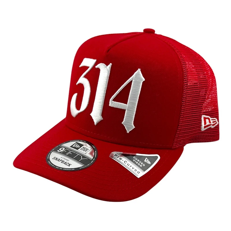 St. Louis Cardinals Red 314 Logo STL Side Patch Trucker New Era 9FIFTY A-Frame Snapback Hat