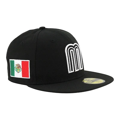 Team Mexico Black White 2026 World Baseball Classic WBC Gray UV New Era 59FIFTY Fitted Hat
