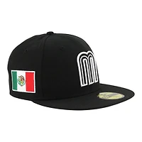 Team Mexico Black White 2026 World Baseball Classic WBC Gray UV New Era 59FIFTY Fitted Hat