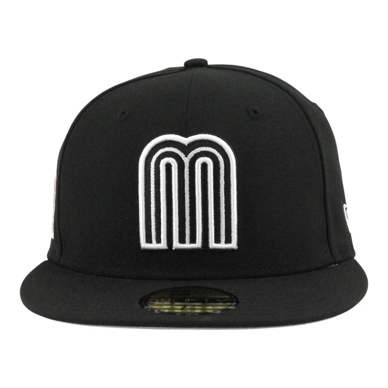 Team Mexico Black White 2026 World Baseball Classic WBC Gray UV New Era 59FIFTY Fitted Hat