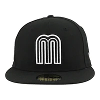 Team Mexico Black White 2026 World Baseball Classic WBC Gray UV New Era 59FIFTY Fitted Hat