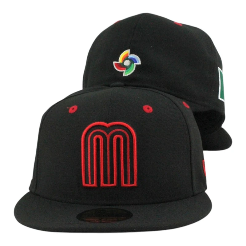 Team Mexico Black and Red 2026 World Baseball Classic WBC UV New Era 59FIFTY Fitted Hat