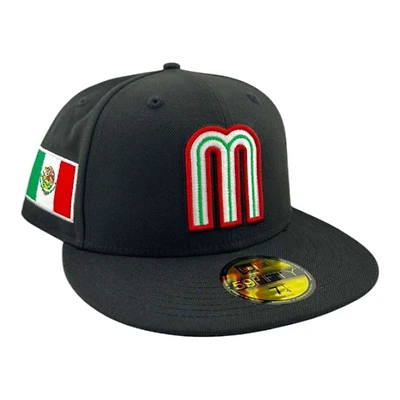 Team Mexico Black White Red 2026 "World Baseball Classic" WBC Gray UV New Era 59FIFTY Fitted Hat